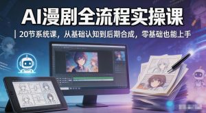AI漫剧全流程实操课｜20节系统课，从基础认知到后期合成，零基础也能上手-KJ分享
