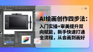 AI绘画创作四步法：入门实操+审美提升双向赋能，新手快速打通全流程，从会画到画好-KJ分享