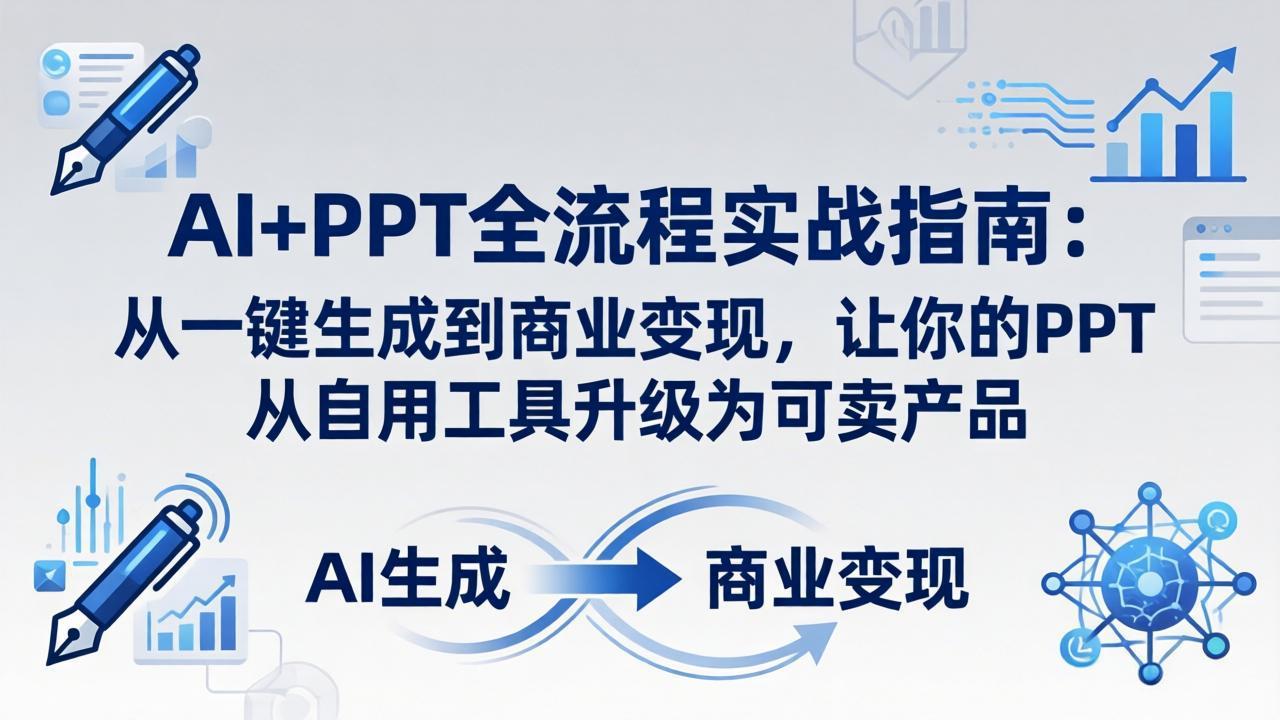 AI+PPT全流程实战指南-更新4月21：从一键生成到商业变现，让你的PPT从自用工具升级为可卖产品-KJ分享