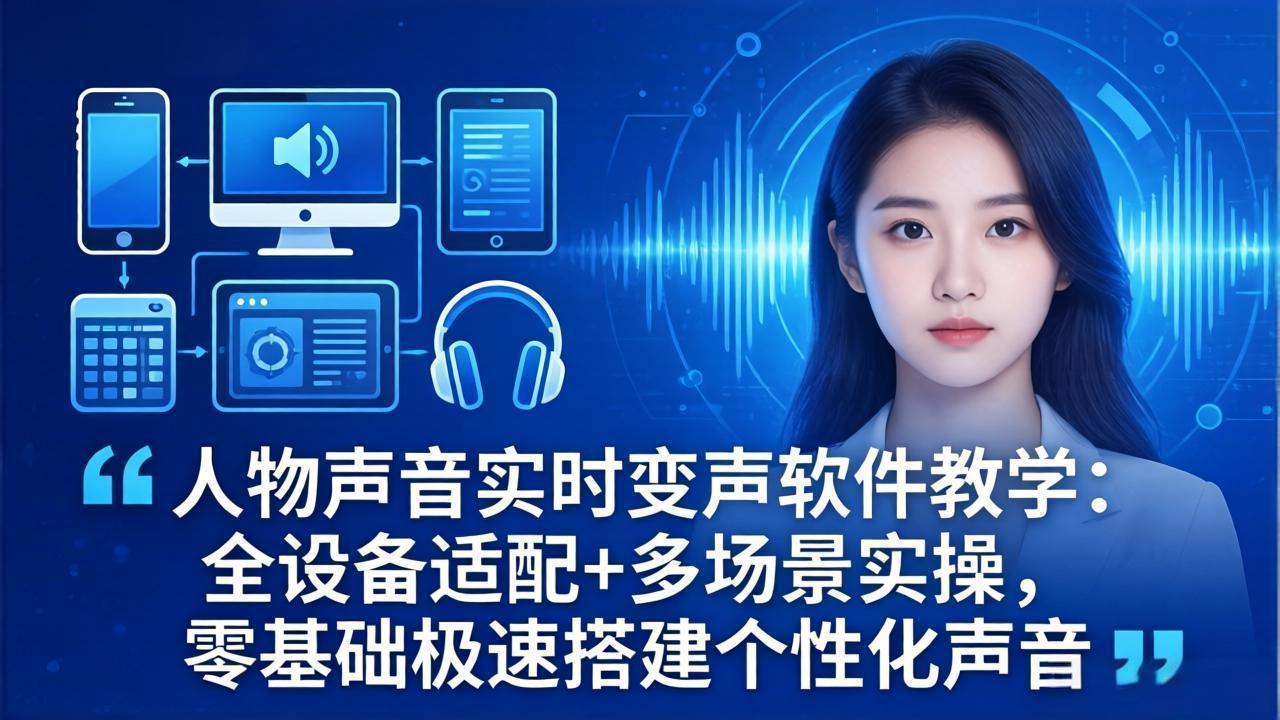 人物声音实时变声软件教学：全设备适配+多场景实操，零基础极速搭建个性化声音-KJ分享