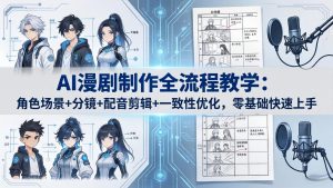 AI漫剧制作全流程教学：角色场景+分镜+配音剪辑+一致性优化，零基础快速上手-KJ分享