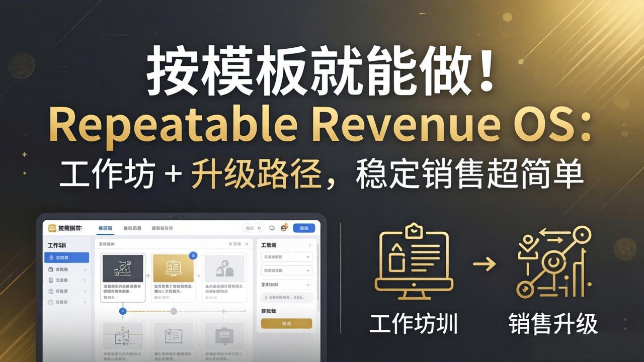 按模板就能做！Repeatable Revenue OS：工作坊 + 升级路径，稳定销售超简单-KJ分享