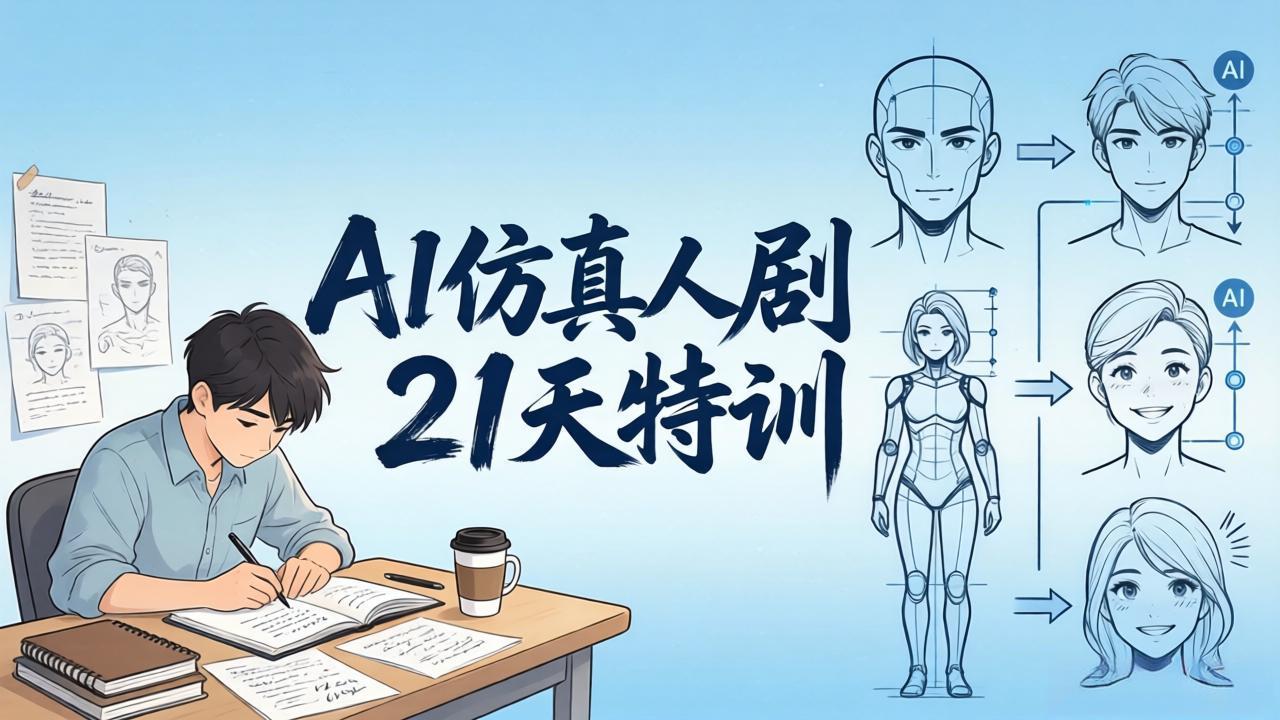 AI仿真人剧21天特训-更新：从剧本到成片全流程实战，掌握角色一致性与变现方法-KJ分享