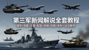 第三军迷新闻解说全套教程：建号+选题+文案+配音+剪辑+封面+发布一站式教学-KJ分享
