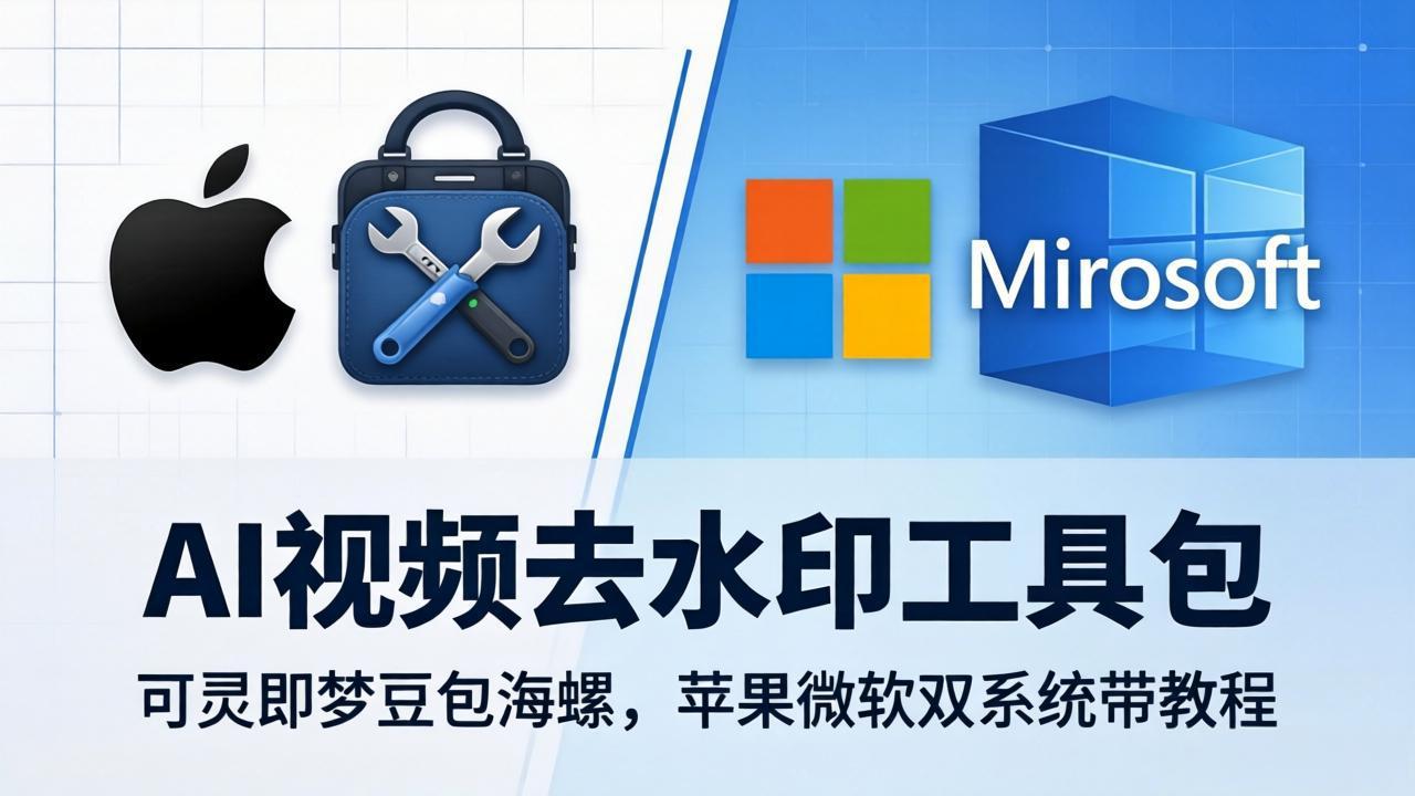 AI视频去水印工具包：可灵即梦豆包海螺，苹果微软双系统带教程-KJ分享