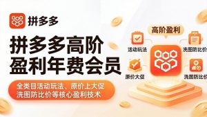 拼多多高阶盈利年费会员(更新4月15-KJ分享