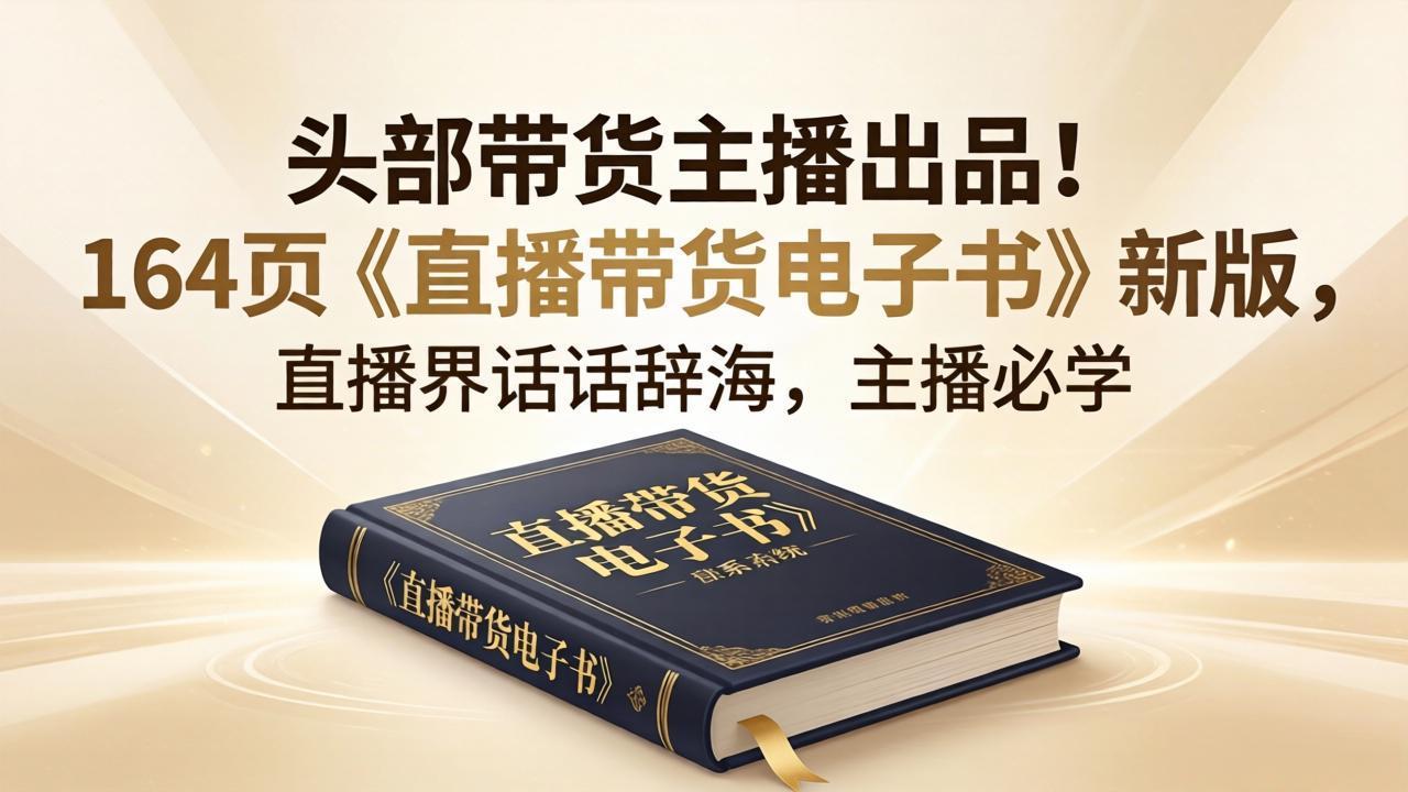 头部带货主播出品！164页《直播带货电子书》新版，直播界话术辞海，主播必学-KJ分享