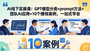 AI线下实操课：GPT模型分类+prompt方法+团队AI应用+10个赚钱案例，一站式学会-KJ分享