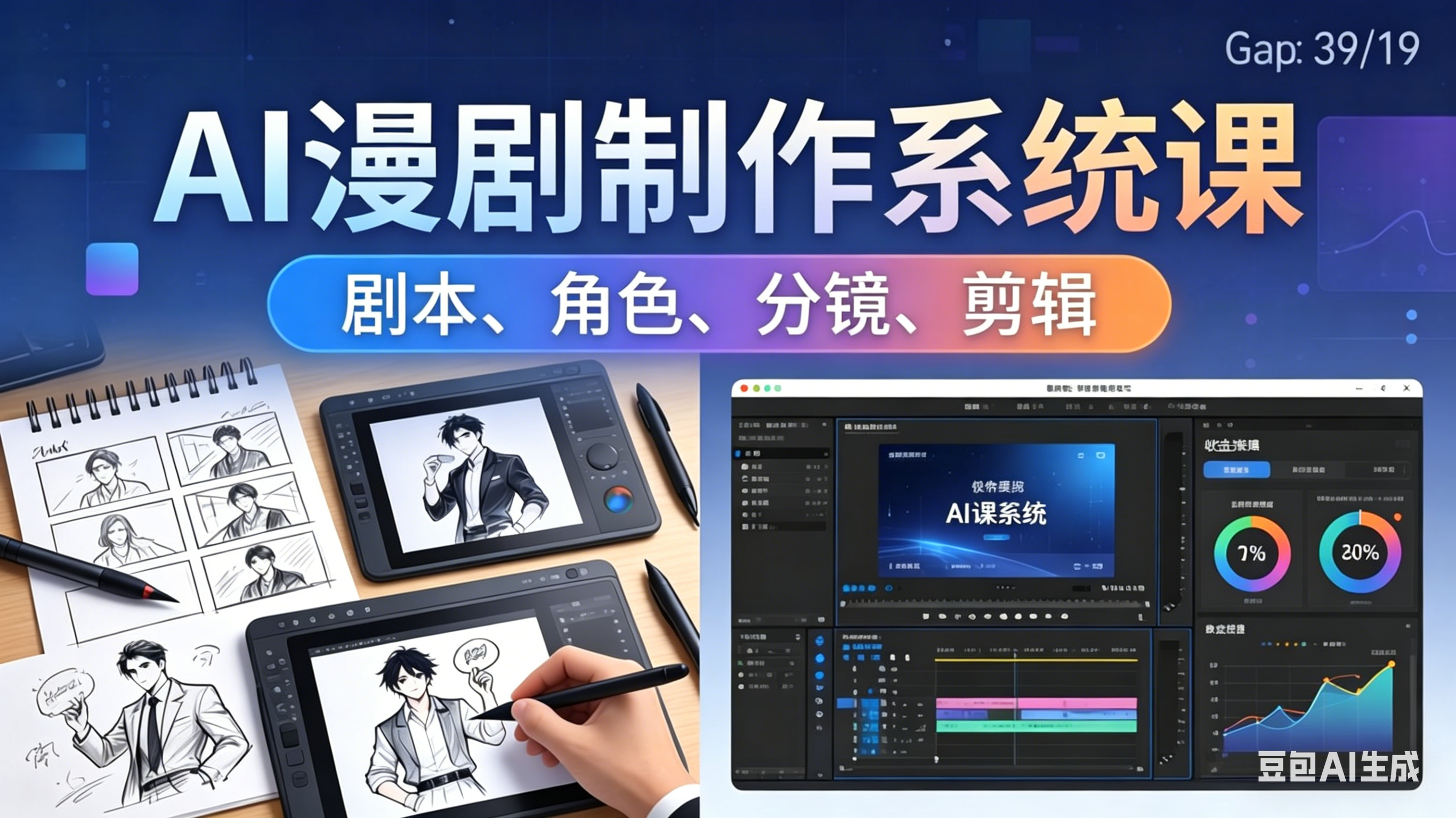 AI漫剧制作系统课：0基础从0到1学会AI制作，掌握剧本、角色、分镜、剪辑全套技能，轻松做号变现-KJ分享