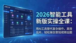 2026智能工具新版实操全课：用AI工具替代复杂操作，高效出片、轻松做创意短视频出圈-KJ分享