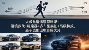 大叔丝滑运镜剪辑课：运镜步伐+稳定器+多车型实拍+高级特效，新手也能出电影感大片-KJ分享