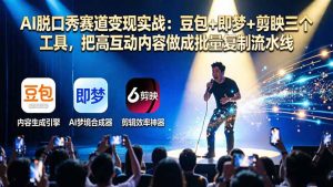 AI脱口秀赛道变现实战：豆包+即梦+剪映三个工具，把高互动内容做成批量复制流水线-KJ分享