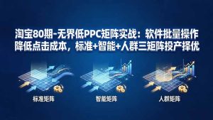 淘宝80期-无界低PPC矩阵实战：软件批量操作降低点击成本，标准+智能+人群三矩阵投产择优-KJ分享