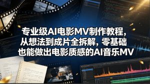 专业级AI电影MV制作教程，从想法到成片全拆解，零基础也能做出电影质感的AI音乐MV-KJ分享