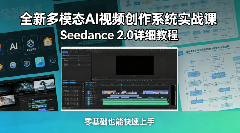 全新多模态AI视频创作系统实战课，Seedance 2.0详细教程，零基础也能快速上手-KJ分享