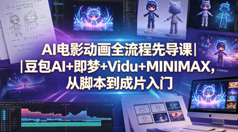 AI电影动画全流程先导课｜豆包AI+即梦+Vidu+MINIMAX，从脚本到成片入门-KJ分享