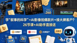 学《叙事的科学》=AI影像拍爆款片+接大牌客户?26节课+AI助手直接送【原创双语字幕】-KJ分享