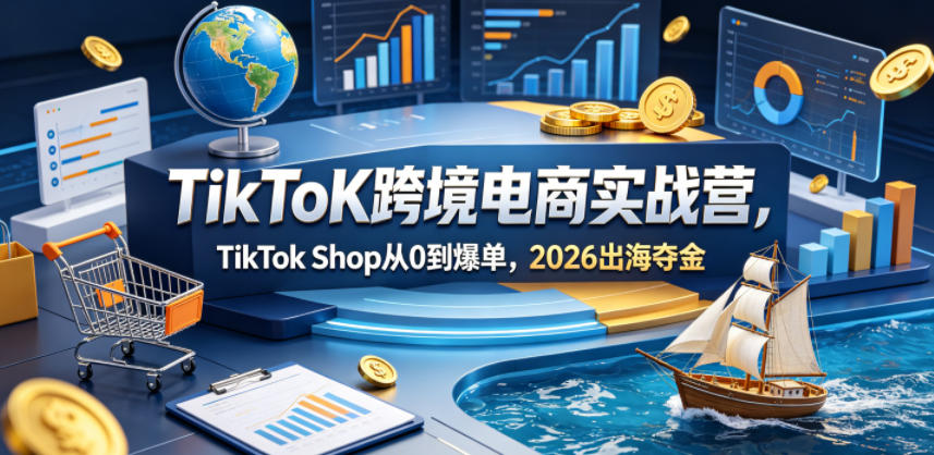 TikToK跨境电商实战营，TikTok Shop从0到爆单，2026出海夺金-KJ分享