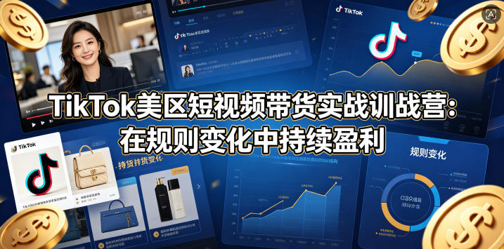 TikTok美区短视频带货实战训战营：在规则变化中持续盈利-KJ分享