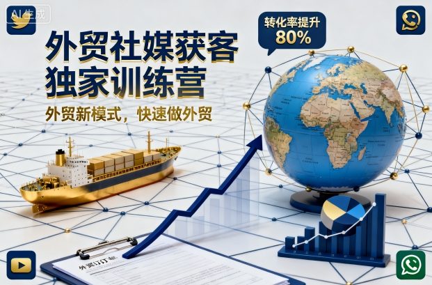 外贸社媒获客独家训练营，外贸新模式，快速做外贸(更新26年4月)-KJ分享