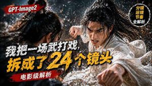 用GPT-Image2,把一段武打对决拆成24个连续镜头,从人物建立、动作衔接、运镜节奏,到情绪爆发-KJ分享