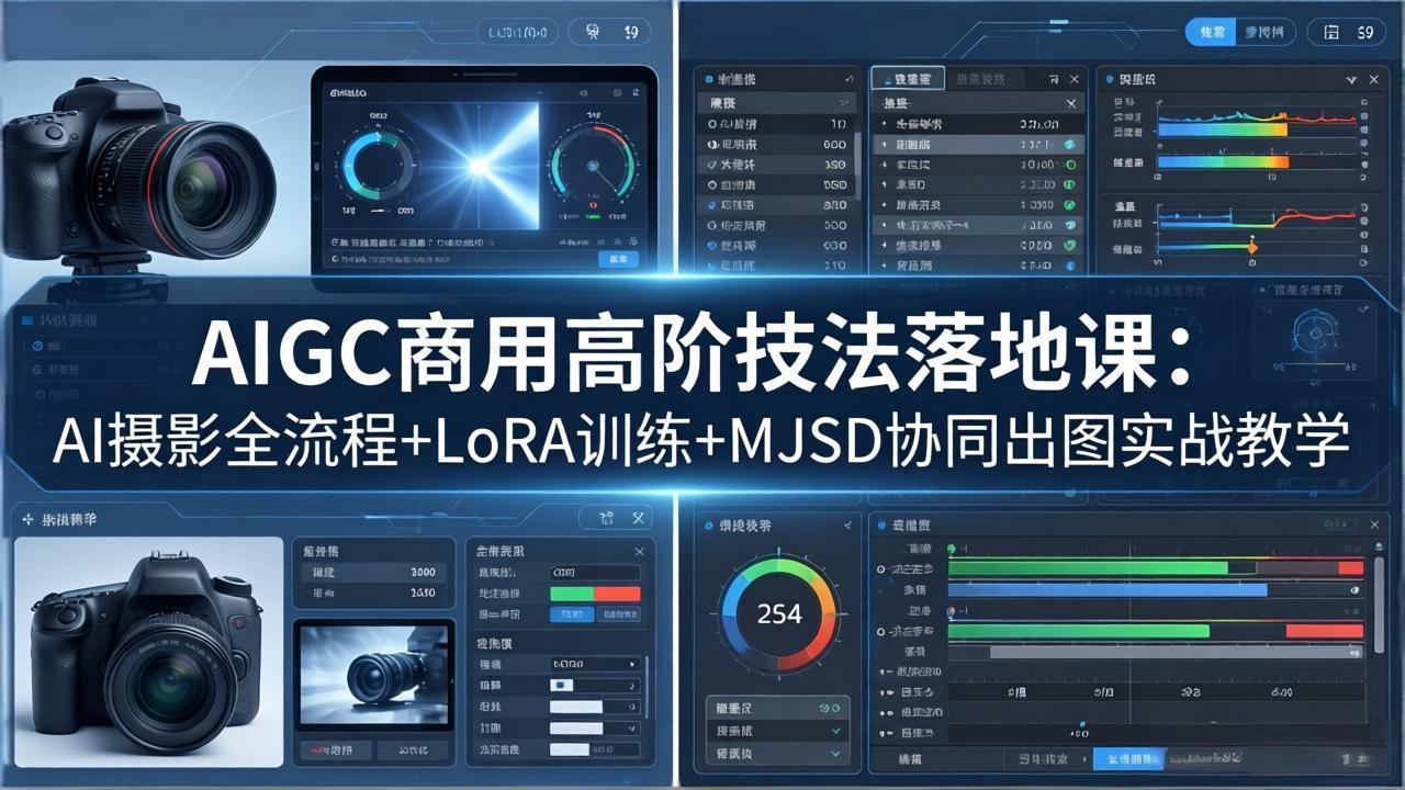 AIGC商用高阶技法落地课：AI摄影全流程+LoRA训练+MJSD协同出图实战教学-KJ分享