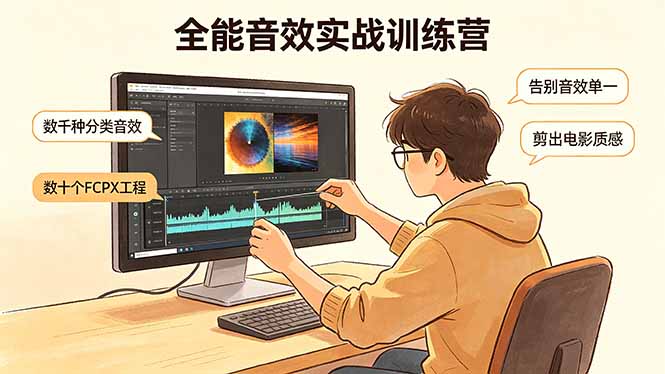 全能音效实战训练营：数千种分类音效+数十个FCPX工程，告别音效单一，剪出电影质感-KJ分享