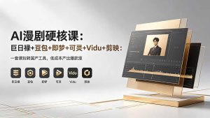 AI漫剧硬核课：巨日禄+豆包+即梦+可灵+Vidu+剪映：一套课玩转国产工具，低成本产出爆款漫剧-KJ分享