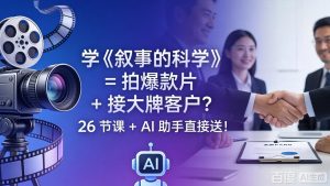 学《叙事的科学》= 拍爆款片 + 接大牌客户？26 节课 + AI 助手直接送！-KJ分享