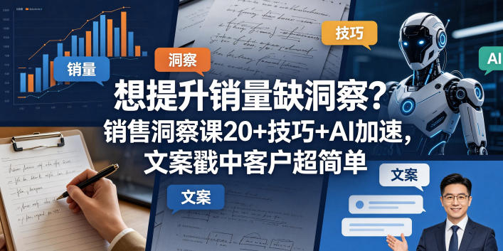 想提升销量缺洞察？销售洞察课20+技巧+AI加速，文案戳中客户超简单【原创双语字幕】-KJ分享