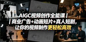 AIGC视频创作全能课｜商业广告+动画短片+真人短剧，让你的视频制作更轻松高效-KJ分享