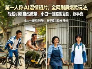 第一人称AI温情短片，全网刷屏爆款玩法，轻松引爆自然流量，小白一键照搬复刻，新手靠它稳步涨粉-KJ分享