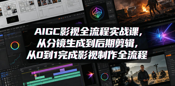 AIGC影视全流程实战课，从分镜生成到后期剪辑，从0到1完成影视制作全流程-KJ分享
