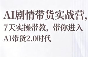 AI剧情带货实战营，7天实操带教，带你进入AI带货2.0时代-KJ分享