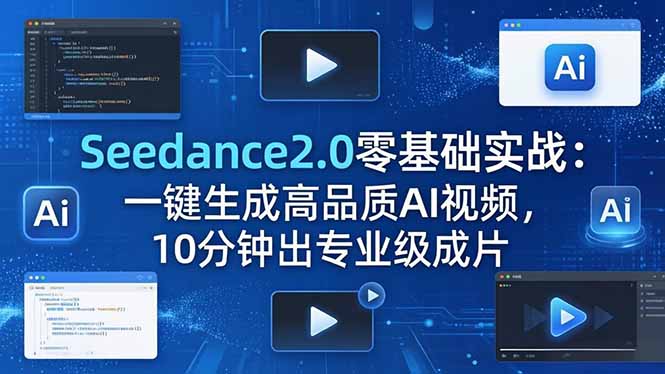 Seedance2.0零基础实战：一键生成高品质AI视频，10分钟出专业级成片-KJ分享
