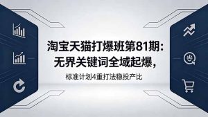 淘宝天猫打爆班第81期:无界关键词全域起爆,标准计划4重打法稳投产比-KJ分享