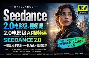 Seedance 2.0电影级AI视频课:一键生成多镜头+一致角色+音频叙事-KJ分享