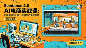Seedance 2.0 AI电商实战课:不用实拍不出镜,批量生产爆款视频打爆GMV-KJ分享