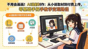 不用会画画!AI漫剧制作:从小说取材到付费上传,零基础手把手教学变现路径-KJ分享