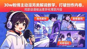 30w粉博主动漫另类解说教学，打破创作内卷，同款动漫做出差异化爆款内容-KJ分享