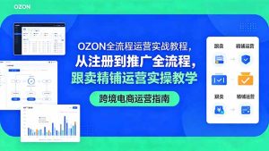 OZON全流程运营实战教程，从注册到推广全流程，跟卖精铺运营实操教学-KJ分享