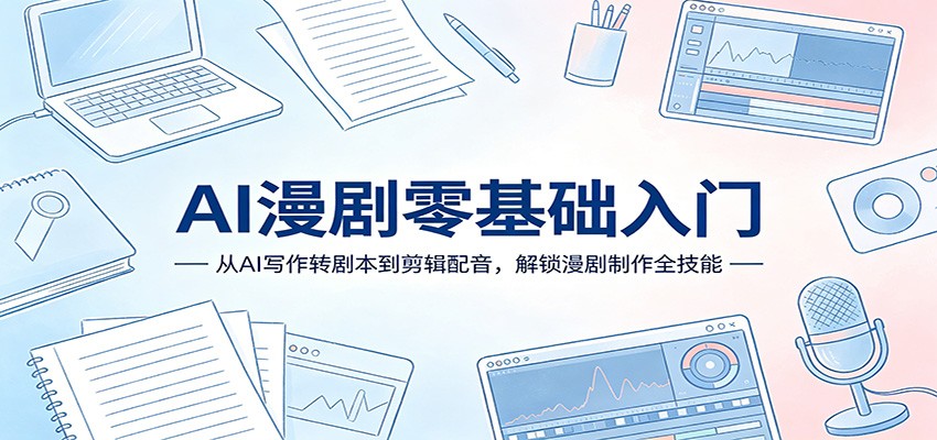 AI漫剧零基础入门:从AI写作转剧本到剪辑配音,解锁漫剧制作全技能-KJ分享