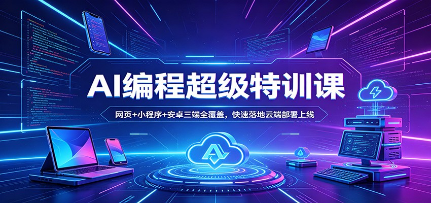 AI编程超级特训课:网页+小程序+安卓三端全覆盖,快速落地云端部署上线-KJ分享