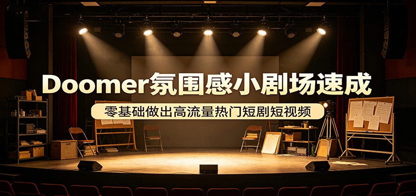 Doomer氛围感小剧场速成，零基础做出高流量热门短剧短视频-KJ分享