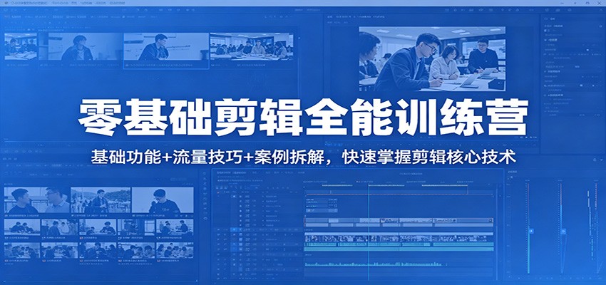 零基础剪辑全能训练营：基础功能+流量技巧+案例拆解，快速掌握剪辑核心技术-KJ分享