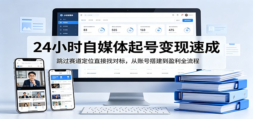 24小时自媒体起号变现速成,跳过赛道定位直接找对标,从账号搭建到盈利全流程-KJ分享