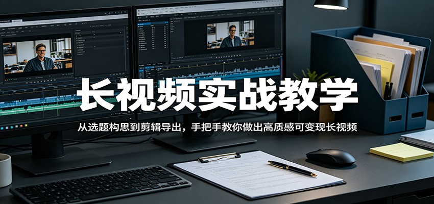 长视频实战教学，从选题构思到剪辑导出，手把手教你做出高质感可变现长视频-KJ分享