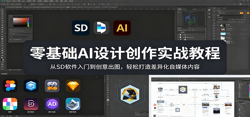 零基础AI设计创作实战教程:从SD软件入门到创意出图,轻松打造差异化自媒体内容-KJ分享