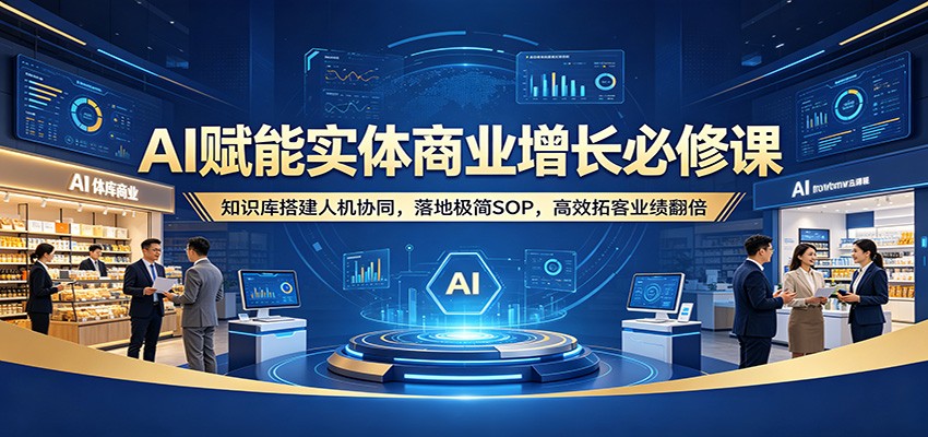 AI赋能实体商业增长必修课：知识库搭建人机协同，落地极简SOP，高效拓客业绩翻倍-KJ分享