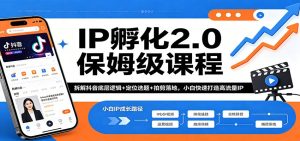 IP孵化2.0保姆级课程：拆解抖音底层逻辑+定位选题+拍剪落地，小白快速打造高流量IP-KJ分享